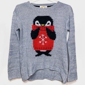 Light Grey Knit Sweater with Penguin By Rewind